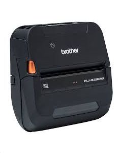Brother RuggedJet RJ4230B: Mobile 4 DT Printer w/USB, Bluetooth/MFi, NFC Pairing - Includes: 2 Year Premier Warranty, Doc Set, Roll Holder Stop, Strain Relief Clip, Belt 