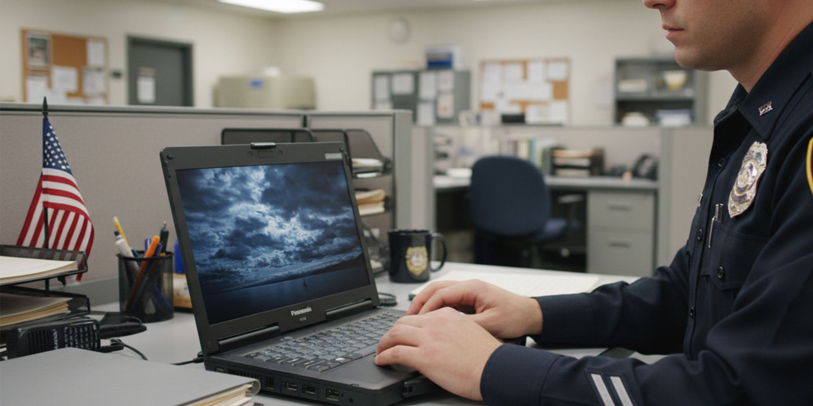 police working laptop