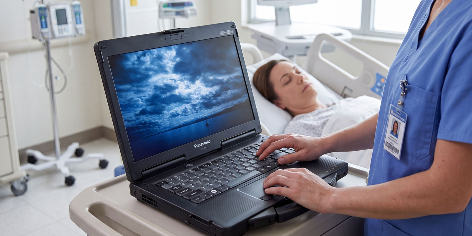 Laptop in hospital