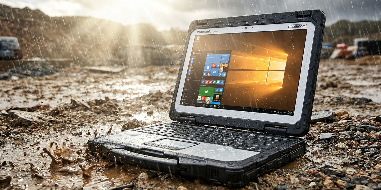 laptop in rain