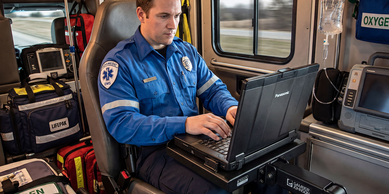laptop in ambulance