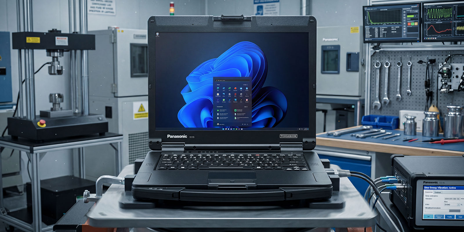 Working on laptops