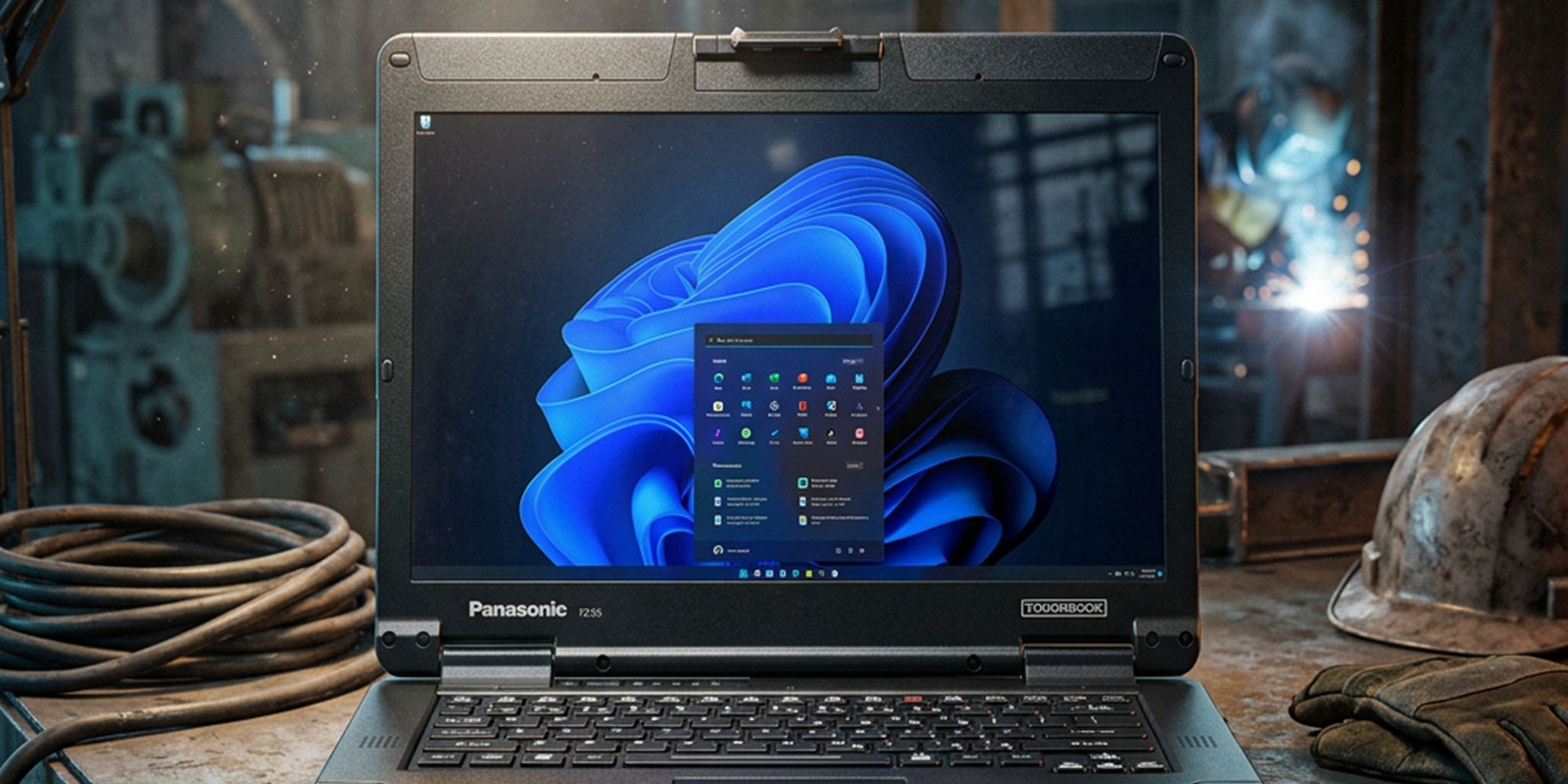 Laptop in field work